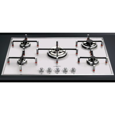 Smeg PVB750 74cm Linea Ultra Low Profile Gas Hob in White